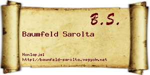 Baumfeld Sarolta névjegykártya
